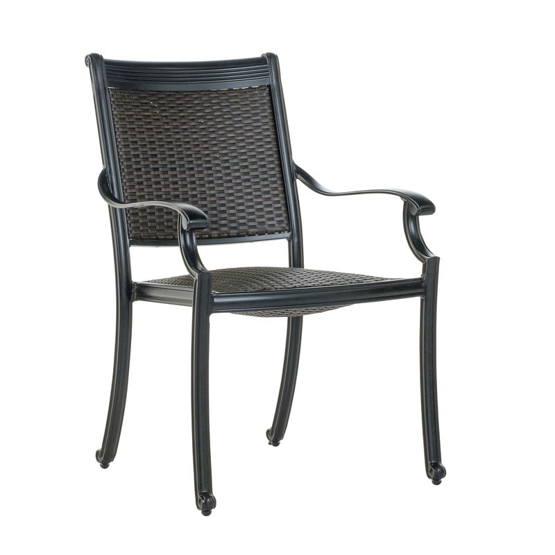 Img Shetland Wicker Cast Stackable Dining Armchair
