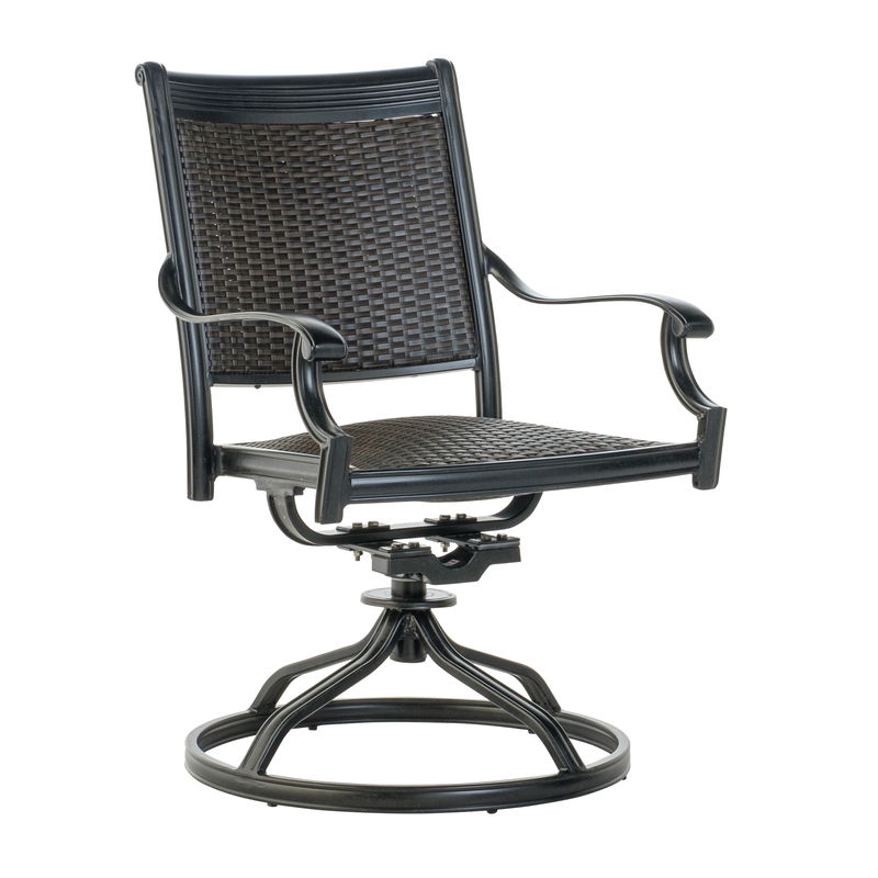 Img Shetland Wicker Cast Dining Swivel Rocker