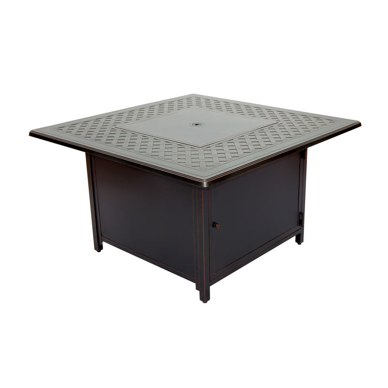 Img Heron 42” Square Gas Fire Pit Chat Table