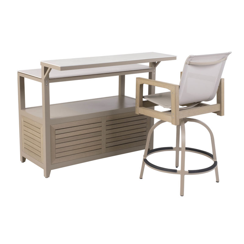Img San Simeon EverTeak™ Phifer Sling Swivel Bar Chair