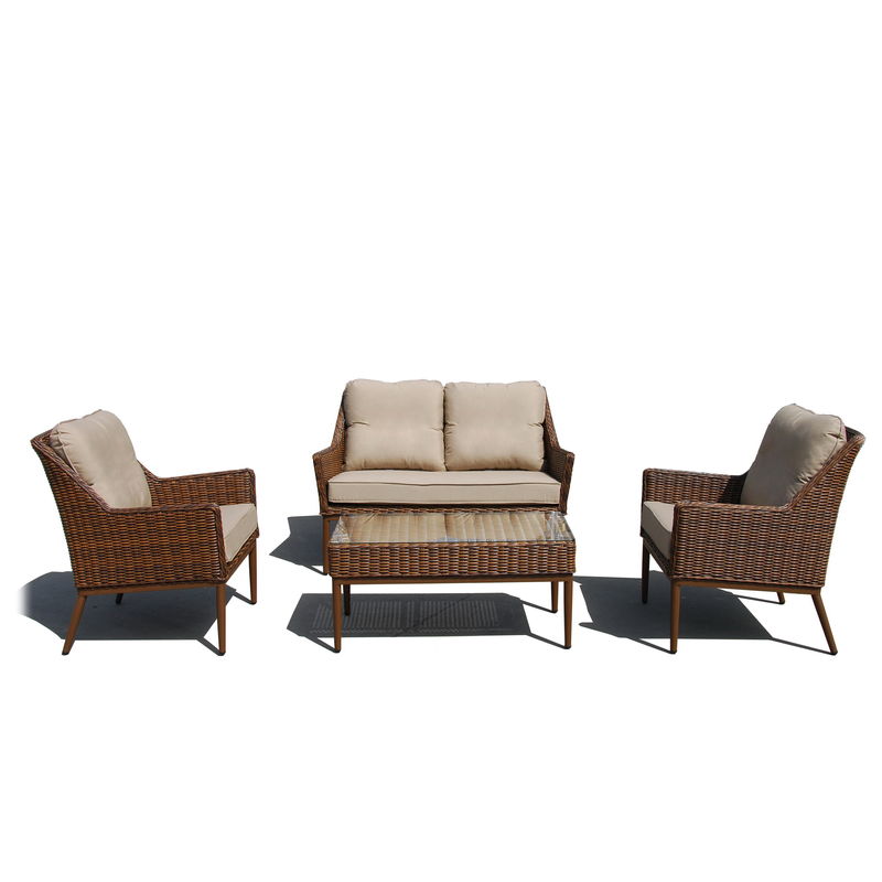 Img Eva 4pc Wicker Aluminum Love Seat Set