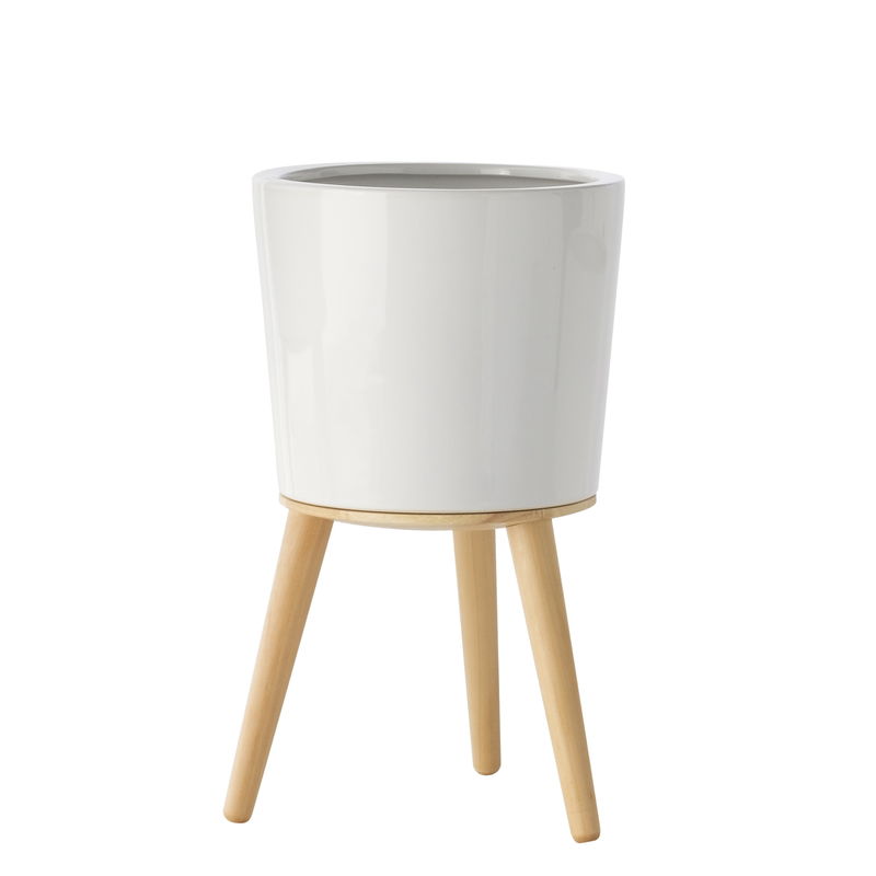 Img Elroy White Strie Planter Tri Legs