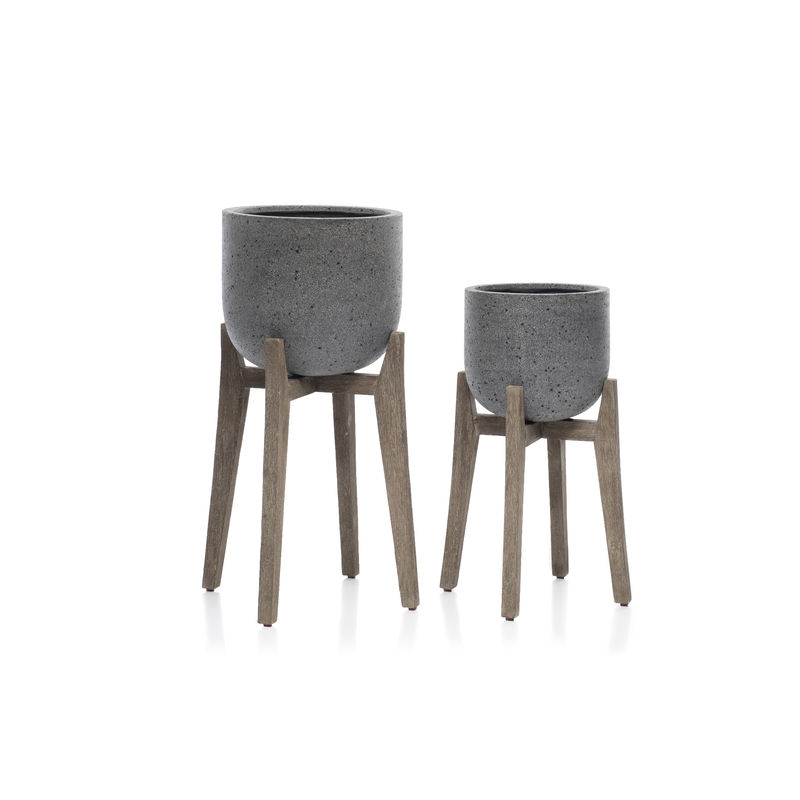 Img Romeo Planter w/ wooden stand