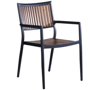 Penelope Alum/Polywood Stackable Dining Arm Chair